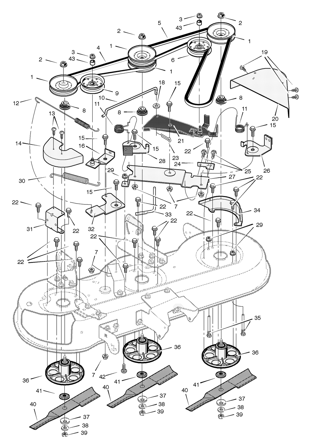 Blade Drive Diagram and Parts List for 461604X99A 2004 Briggs and Stratton Lawn Tractor